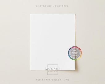 8x10 Print Mockup 4: 5 Vertikaler ungerahmter Druck Mockup Einfaches Poster Mockup PSD Wandkunst Poster Mock up für Digitale Kunst Druck | Jede Farbe BG