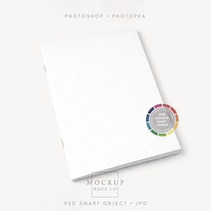 Softcover Notebook Mockup PSD | A5 Paperback Soft Bound Journal Mockup | Make Background Any Color!