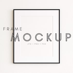 Minimalistisk rammodell med vit passepartout, vertikalt 4:5-förhållande (för 8x10 16x20 konstverk) Digital väggkonstdisplay, Photoshop-mall PSD JPG PNG