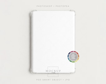 Kindle Insert Mockup PNG | For Printable Design Inside Clear Case | Color-Changing Background