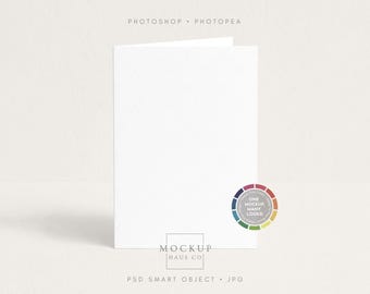 Simple Card Mockup PSD 5x7 Invitation or Greeting Card Mock Up | Any Color Background!