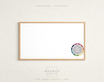 Frame TV Mockup PSD | 16:9 Digital Art Mock up | Make Background Any Color!