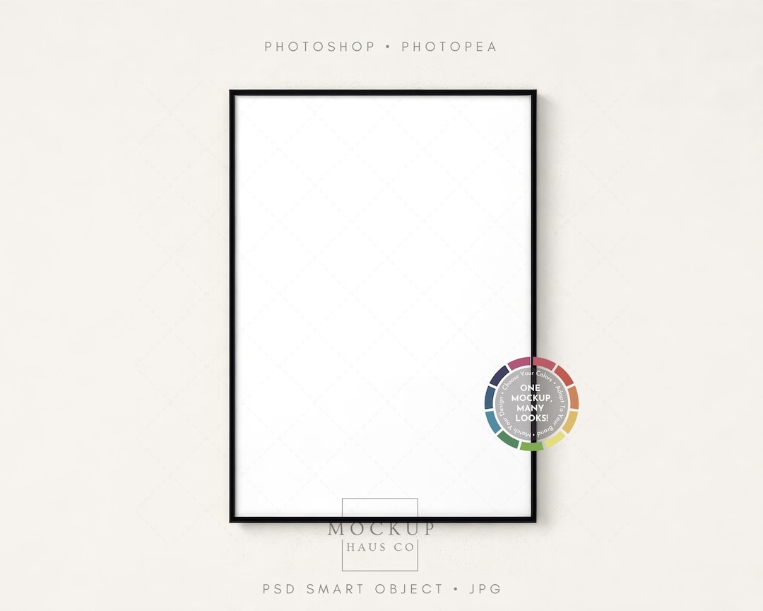 A4 Schwarzer Rahmen Mockup PSD | Modernes DIN A vertikales Poster