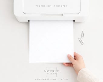 Paper Mockup PSD | Works For Both 8.5x11" and A4 Designs | Printer Mockup With Hand