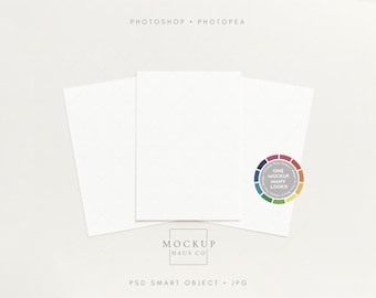 A4 Paper Mockup PSD Set Of 3 A4 Poster Mockup For Art or Letterhead Pages Printable Planner or Worksheet Mockup | Any Color Background