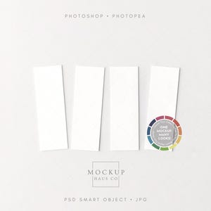 May include: Four white rectangular mockups arranged on a light background. A color wheel with the text "ONE MOCKUP MANY LOOKS" is on the right. The text "MOCKUP HAUS CO" is at the bottom.