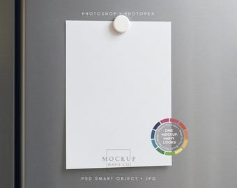 A4 Poster Mockup Fridge Mockup For Printable A4 Paper Mockup Printable Calendar Checklist Worksheet Printable Planner Mockup A4 Mock up PSD