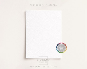Watercolor Paper Mockup PSD | 3:4 Unframed Textured Wall Art Poster Mockup | Make Background Any Color!