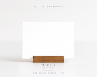 A6 Printable Card Mockup For Digital Creators PSD Smart Object Display For Affirmation Quote Recipe Postcard ISO Stationery Designs