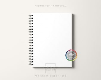 Spiral Notizbuch Mockup PSD | 6x8 ""Journal Cover Design Display | Beliebige Farbe Hintergrund!"