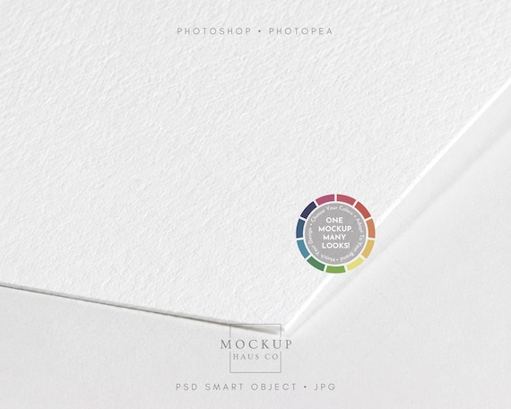 Close-up Textured Poster Mockup PSD | Detail Shot for Watercolor Paper Mock Up | Color-Changing Background