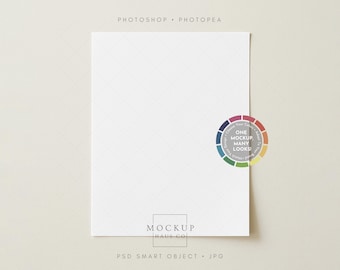 8,5 x 11 Mockup oder US Letter Mockup für Papier Homeschool Kinder Arbeitsblatt Planer Printables PSD
