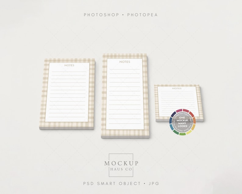 Set of 3 Notepad Mockup PSD | 4x6, 3.5x7, and 3.5x3.5 Notepads Mockup ...