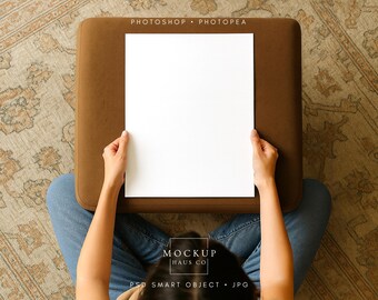 Poster Mockup With Person 11x14" Poster Mockup PSD Wall Art Poster Mockup Poster Paper Mockup Flat Lay Poster Mock Up