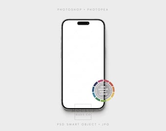iPhone Mockup PSD | Minimal Phone Mock Up Digital Invitation Mockup | Color-Changing Background
