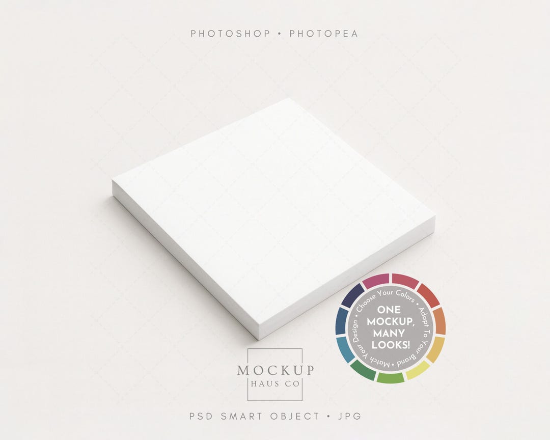 Square Notepad Mockup Note Pad Mockup Notepad Mock up Pad of Paper Mock ...