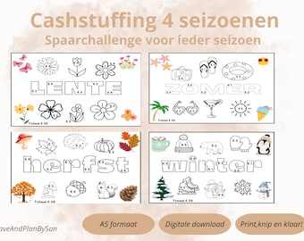 Seasonal Savings Challenge – Spring, Summer, Fall & Winter Savings, 4 Seasons, A5 binder, digital download