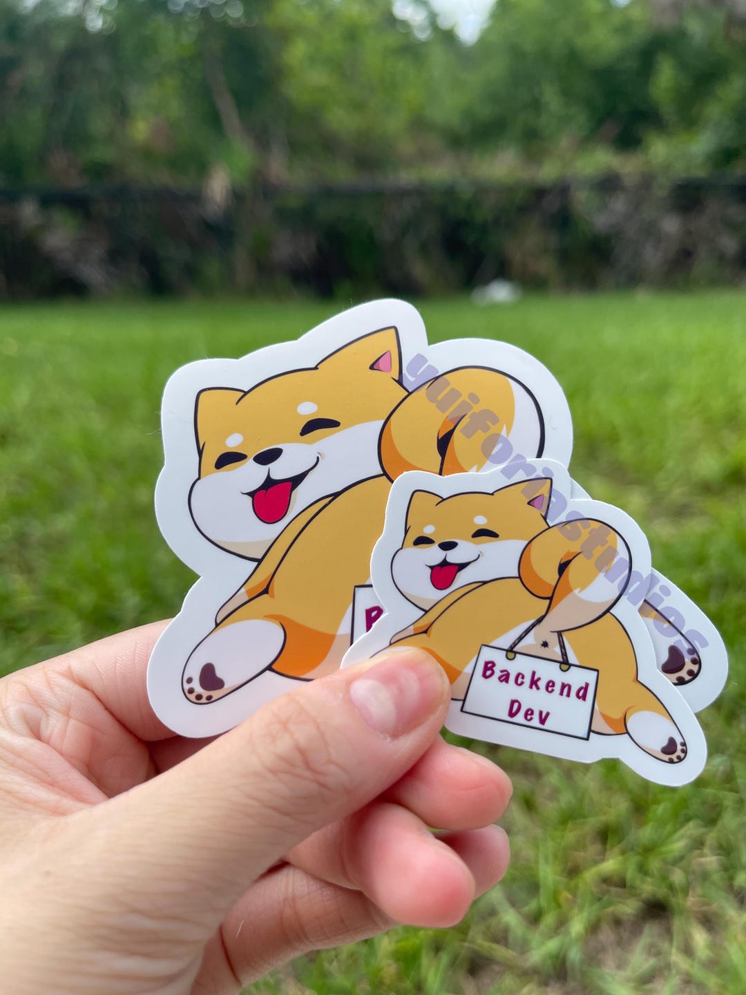 Backend Developer Sticker | Cute Shiba Inu Doge Programmer - Funny ...