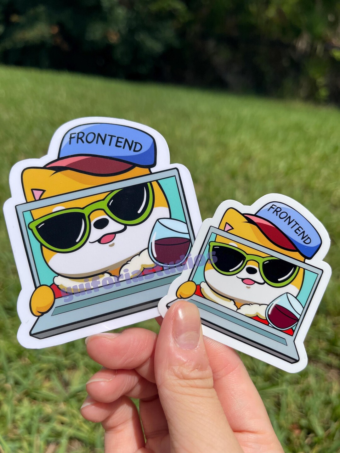 Frontend Developer Dog | Cute Shiba Inu Doge Programmer - Funny Sticker ...