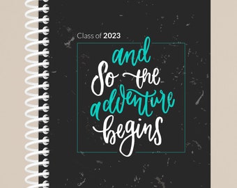 2023 Graduation Gift  / Personalized Graduation Journal / The Adventure Begins - Teal