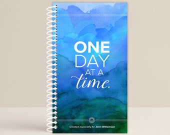 AA Journal / One Day at a Time BLUE journal / Prayer Journal / Personalized Notebook