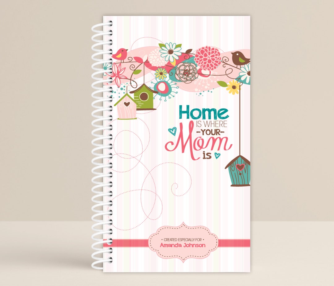 Mom Notebook Design Mom Personalized Notebook / Home is Where MOM is / Personalized Journal ...