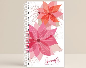 Prayer Journal / Journal / Notebook / Prayer Journal Personalized Pink Flowers