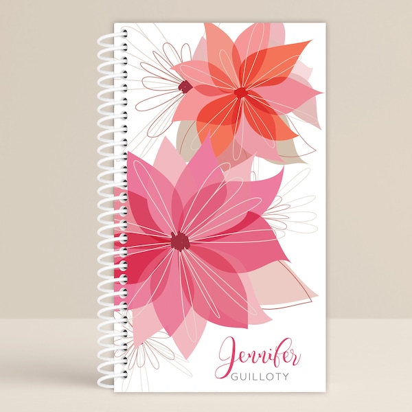 Prayer Journal / Journal / Notebook / Prayer Journal Personalized Pink Flowers