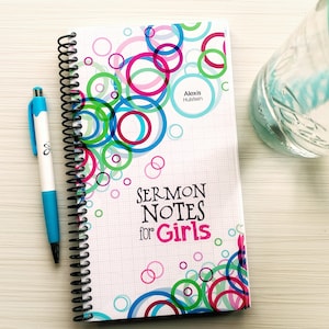 Notas de sermones para niñas / Notas de adoración para niños / Cuaderno para niños / Diario para niños