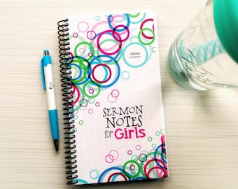 Gepersonaliseerde notitieboekje met preek voor meisjes: aanbiddingsdagboek