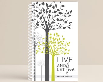 Custom Notebook / Live and Let Live Journal / Prayer Journal / AA Journal / Recovery Journal / Personalized Notebook