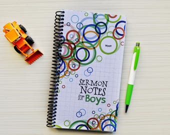 Gepersonaliseerde notitieboekje met preek voor jongens