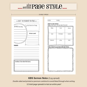 Sermon Notes for Boys / Worship Notes for Kids / Children's notebook / Kids journal/ Premium Sermon Notebook image 3