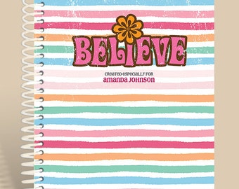 Prayer Journal - "Believe" / Personalized Journal / Personalized notebook