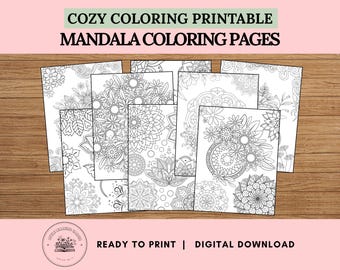 Mandala Color Pages Comfy and Cozy Coloring Stress Relief Inspiring Coloring Pages Cozy Coloring Book Cozy Cute Coloring Mental Health Color