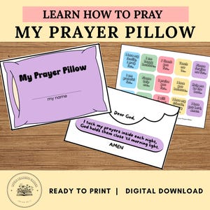 Kids Prayer Pillow Activity Sunday School Prayer Craft Kid Bible Study Activities Christian Bible Printable Activity Prayer Craft Printable