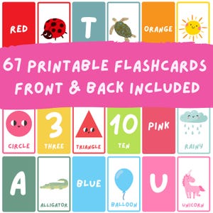 67 cartes-éclair imprimables pour tout-petits, couleurs, formes, lettres, chiffres et météo, activités éducatives pour les enfants d'âge préscolaire