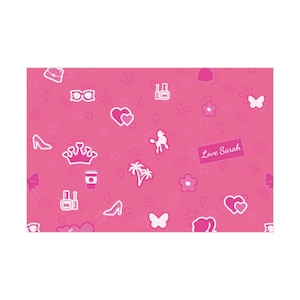 Pink doll Gift Wrap Papers, Personalized Wrapping Paper, Ideal for Birthdays, Holidays, Celebrations, Made for Every Occasion, customized