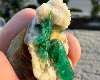 Vibrant Green Emerald Specimen: Panjsher Afghanistan Mineral Collection