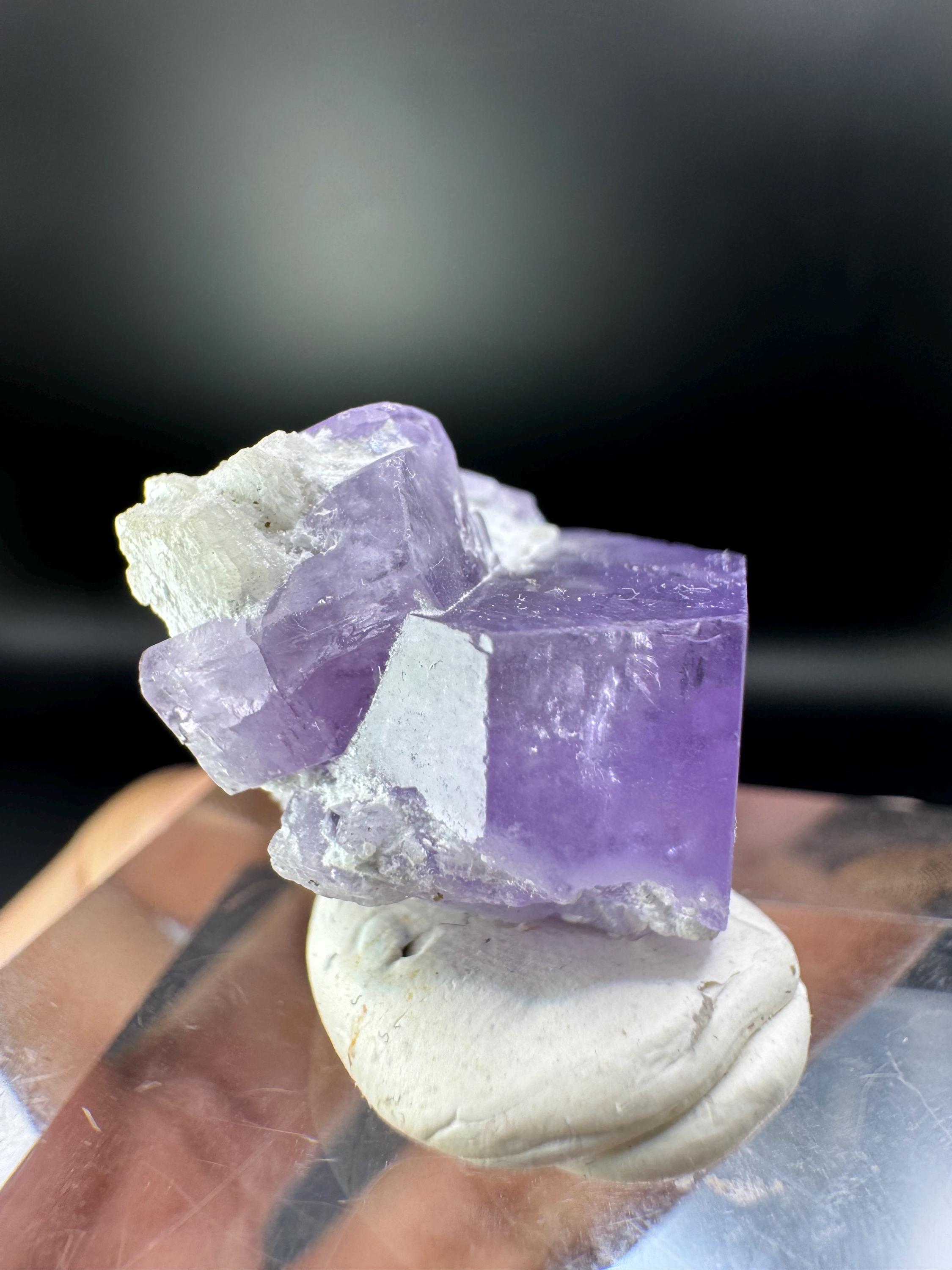 Rare Purple Cubic Apatite Crystal From Afghanistan, Perfect Gem, Minerals, Specimens