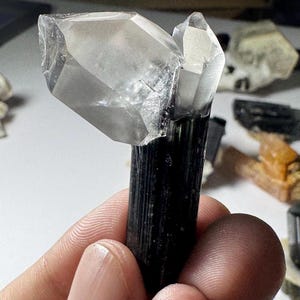 Unusual Quartz With Schorl combine,Black Tourmaline, aesthetic quartz from Skardu Pakistan, Minerals, Gems, Crystals Specimens