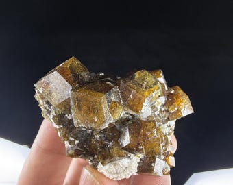 Hessonite Garnet Crystal Cluster – Cubic Specimen, Pakistan
