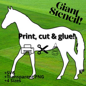 Horse Stencil – Giant Printable Animal Template for Kids Crafts & Farm Party Decor