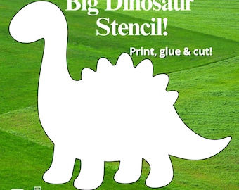 Dinosaur Stencil Template: Large Printable Decor (SVG, PNG, JPG, A4 Pages)