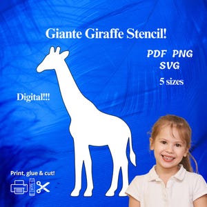 Mall för giraffschablon | Utskrivbar utklippsbild i naturlig storlek (digital nedladdning)