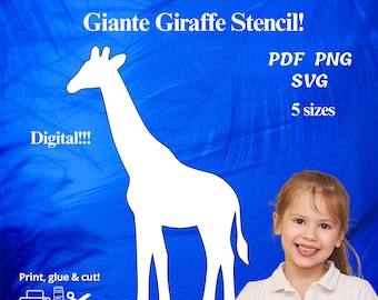 Modello stencil giraffa / Ritaglio stampabile a grandezza naturale (download digitale)