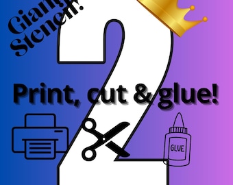 Giant Number 2 Stencil Template - Printable Large Number for Crafts & Pinata