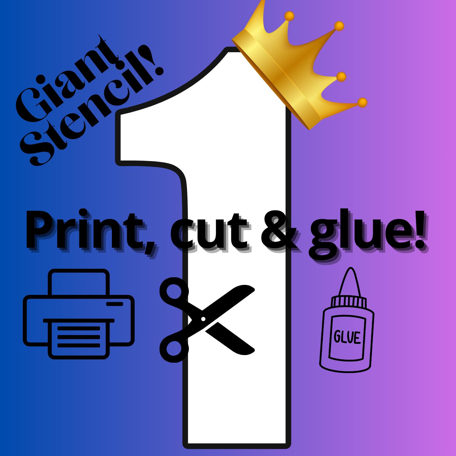Large Printable Number 1 Stencil – Craft, Piñata & Wall Decor Template ...