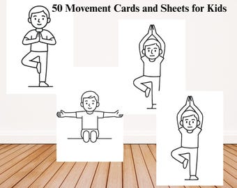 Kids Movement Cards: Exercise Game for Home, Preschool (Printable PDF & PNG)