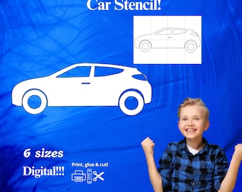Car Stencil Template | Printable Car Outline | PDF PNG SVG